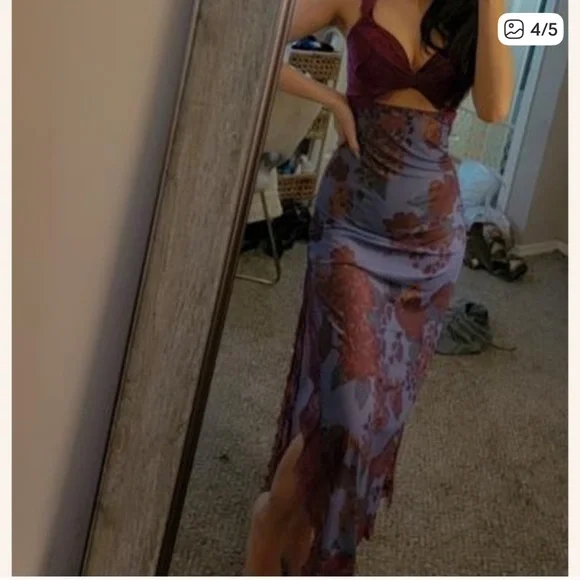 Free People Purple and Red Floral Maxi Skirt - Picture 4 of 5